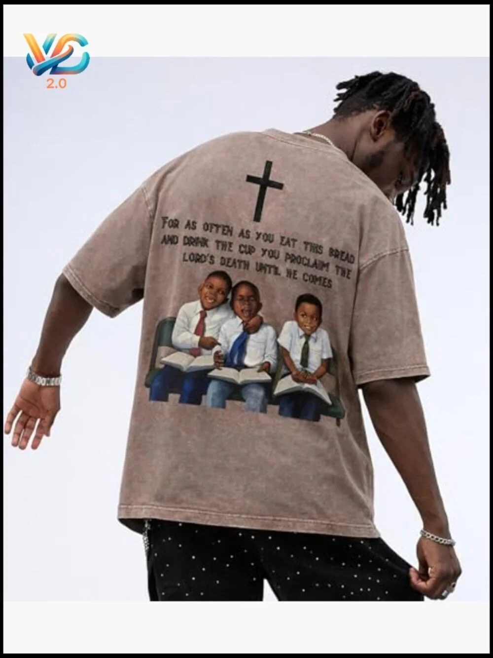 Christian Graphic Tee Oversized Vintage Streetwear Crew Neck